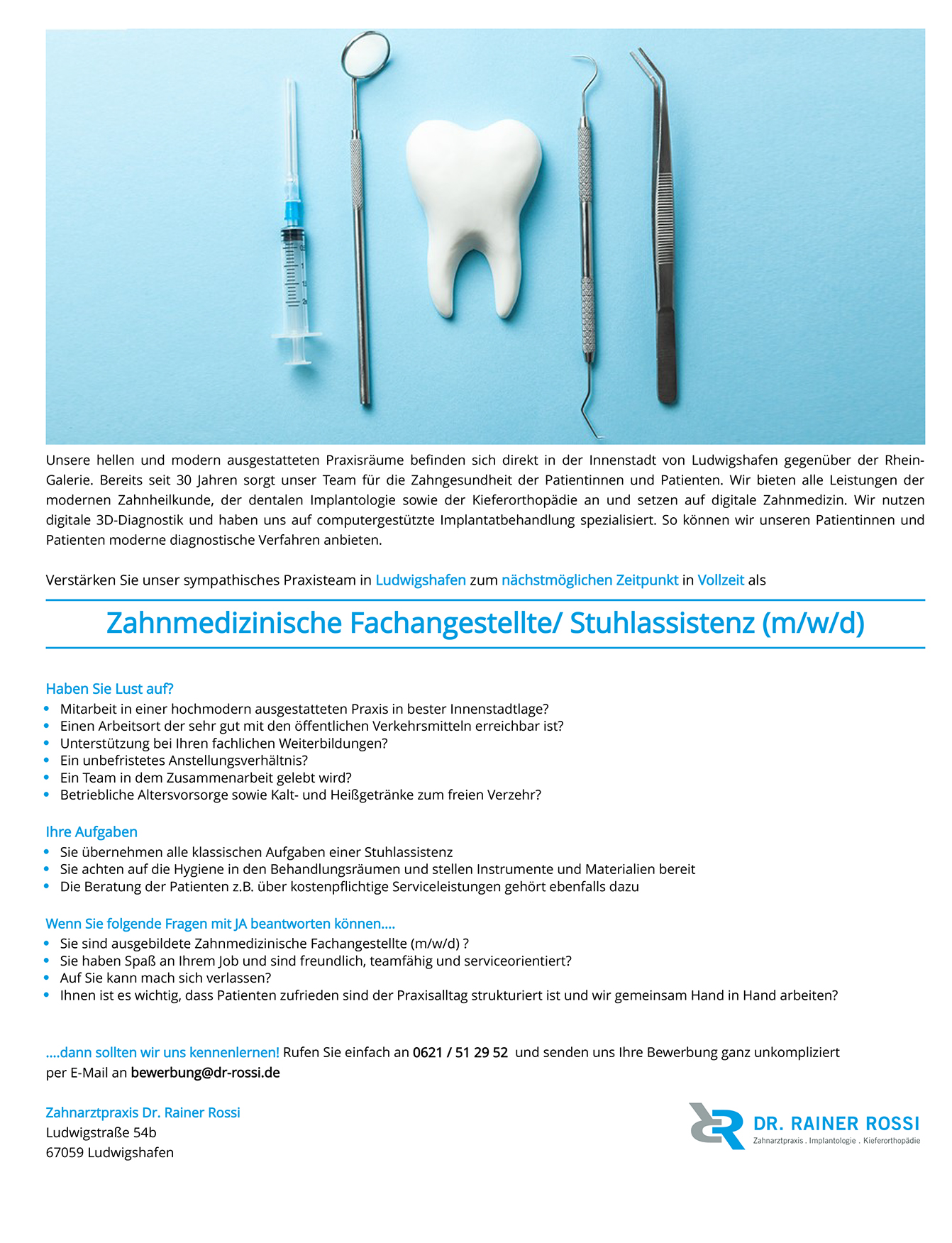 Zahnmedizinische Fachangestellte / Stuhlassitenz (m/w/d)